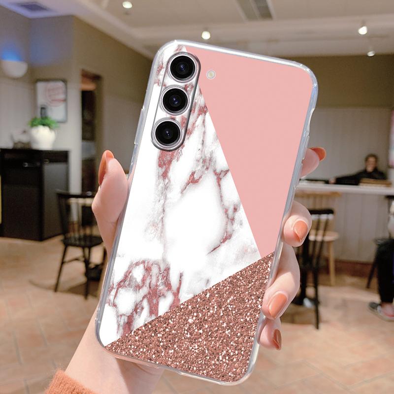 Для Samsung Galaxy S24 Чехол S24 Plus S 24 Ultra Чехол для телефона Мраморный Прозрачный Coque Мягкий ТПУ Fundas Для Samsung S25 FE S25+ Чехол
