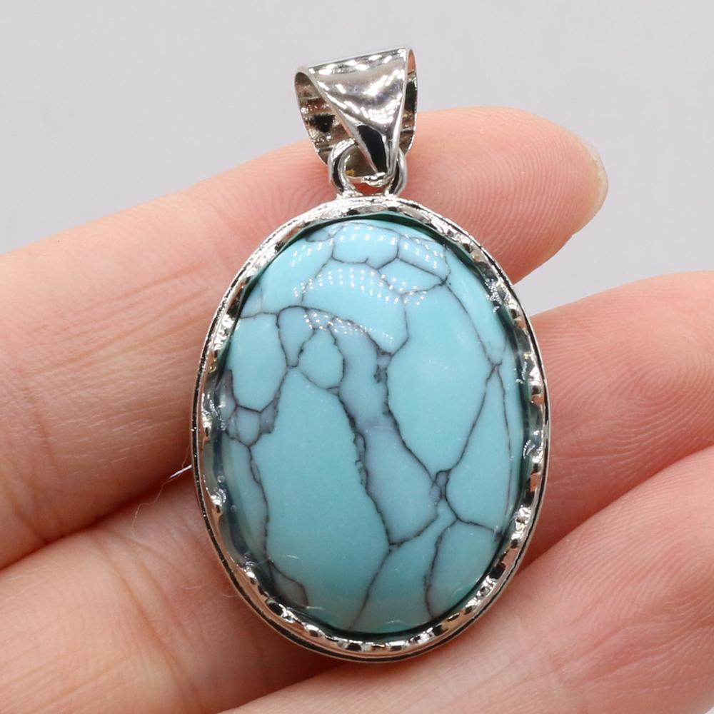 Кулон из натурального камня овальный розовый кварц аметист опал малахит лазурит агат зеленый авантюрин подвески для изготовления ювелирных изделий DIY аксессуары для ожерелья