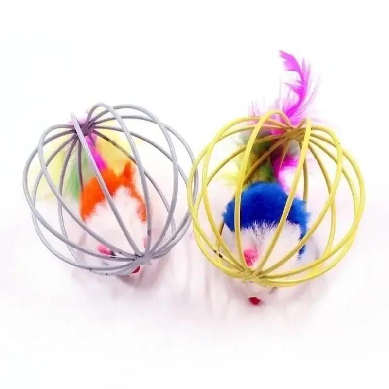 New 2025 New 1 Pc Random Funny Cage Novelty Toy Mouse Pet Toy Mouse Ball Cat Dog Pet Pet Supplies Interactive Tool To 1