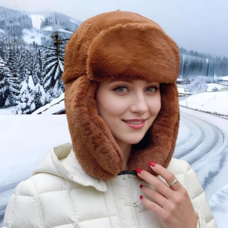 Зимняя пушистая шапка, начесанная и утолщенная мужская и женская ветрозащитная и холодостойкая повседневная универсальная уличная хлопковая шапка из искусственного кроличьего меха