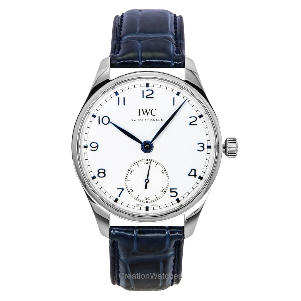 IWC Portugieser Leather Strap Silver Dial Automatic IW358304 Men's Watch