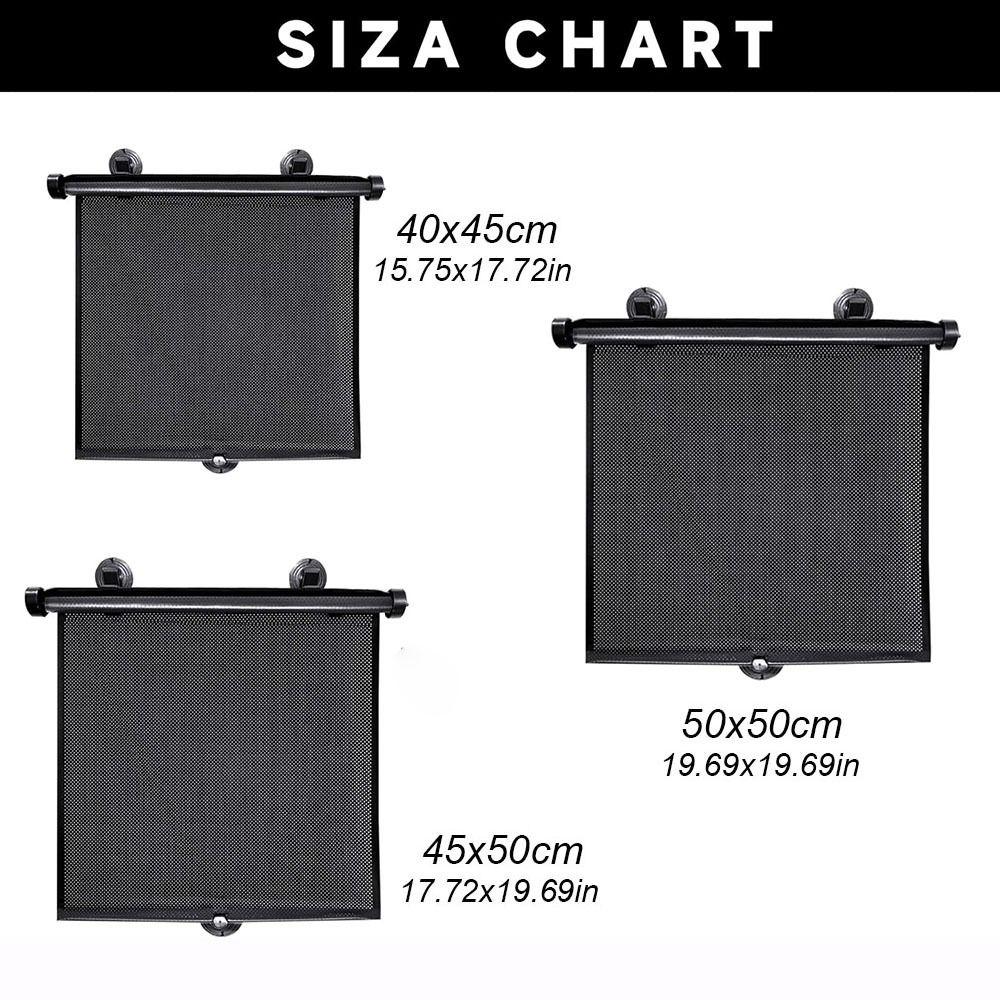 Retractable UV-Protection Curtains Black Car Window Sun Visors Sunshade Roller Blinds Home Office