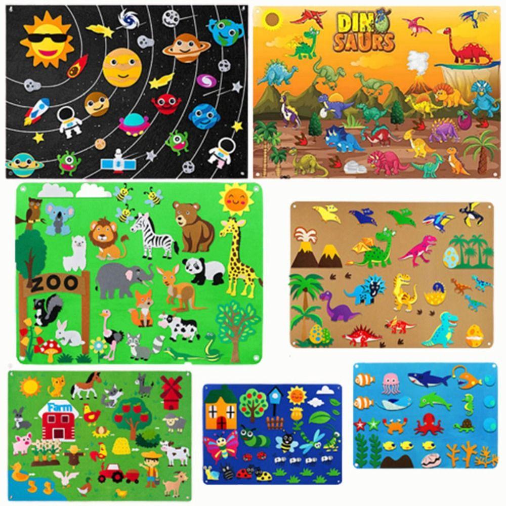 Starry Sky Payment Felt Board Stories Set Montessori Felt Puzzle Wall Hanging Decoration