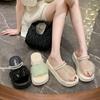 With Skirts, Slippers, and Ins2025 Summer New Fairy Style Two Wear Thick-soled Wedge Heels, Small Fragrant Sandals