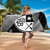 Shield With Star Emblem Printed Microfiber Beach Towel, Soft And Absorbent, Quick-Dry, Ideal for Summer Travel, Beach Essential, Swimming Pool