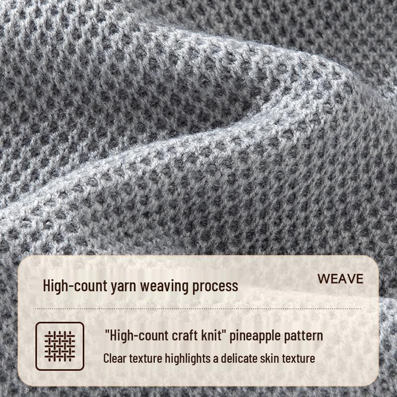 Fingercroxx IT Men's Warm Round Neck Pineapple Texture Sweater