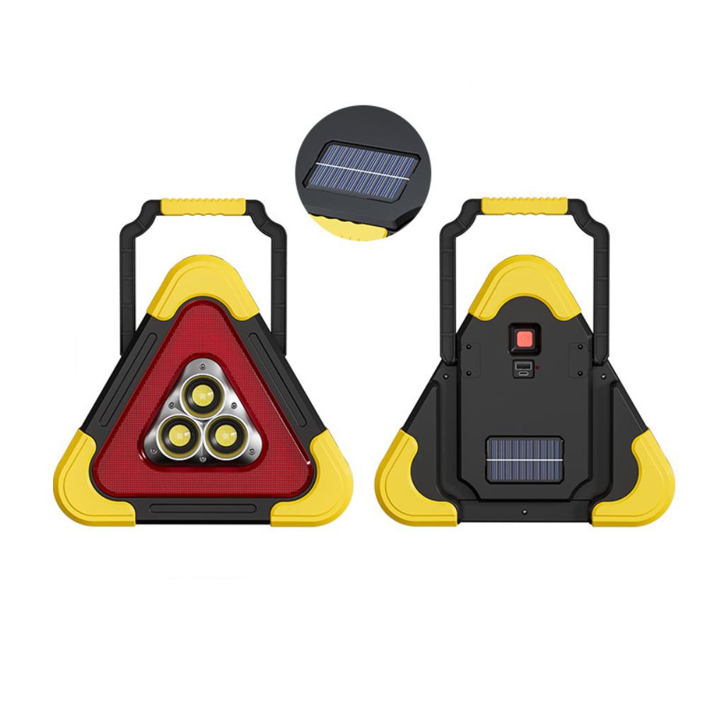 Solar Warning Light Roadside LED Work Light Flashing Light Triangle Warning Sign Road Safety
