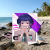 1pc KPop Demon Hunters ZOEY4 Beach Towel, Beach and Seaside Swimming Pool Equipment, Fashion Pattern, Rectangular, Travel Essentials