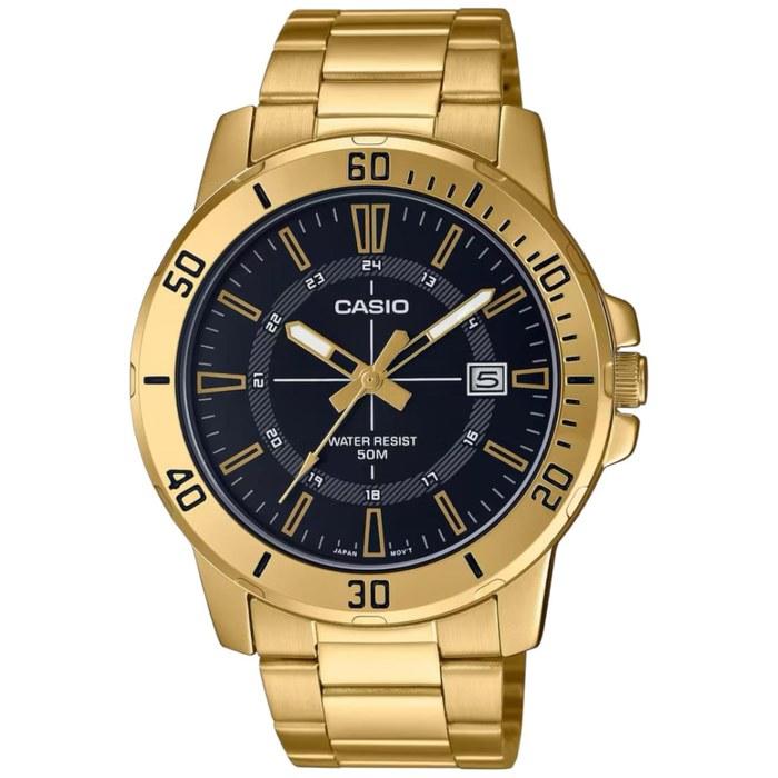 Часы Casio, Черный/Золотой, Один размер, Браслет