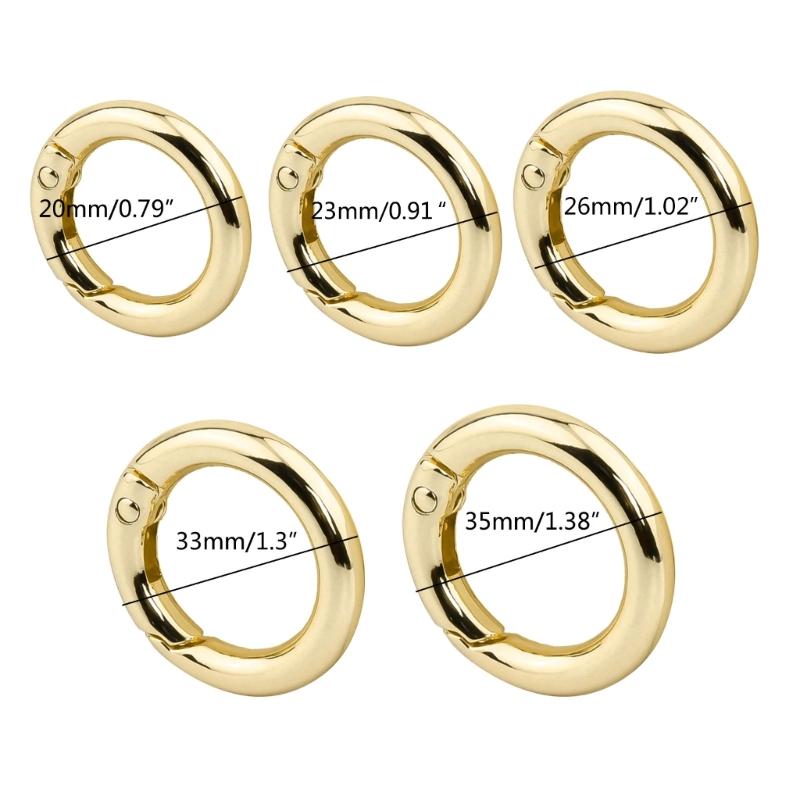 Набор из 10 пружинных колец с круглым крючком, аксессуары, материалы для рукоделия, сплав для изготовления ювелирных изделий и украшения сумок