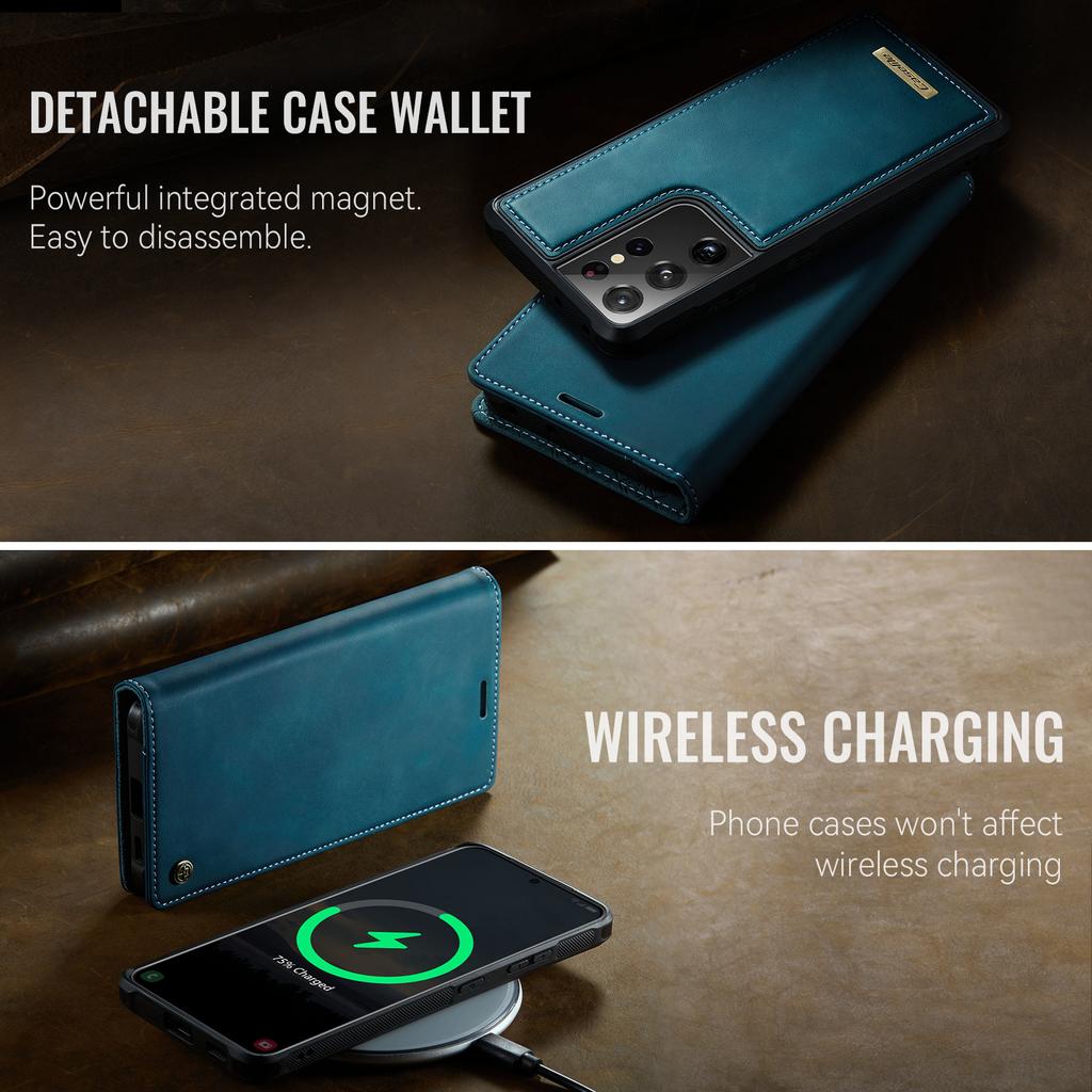 For Samsung Galaxy S21 Ultra 5G Case CASEME C49 Compatible with MagSafe RFID Blocking Detachable Wallet Leather Phone Cover