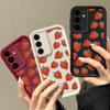 Strawberry Fruit Case for Samsung S25 S24 Fe S23 Ultra A55 A53 A35 A15 A06 A16 Candy Color Shockproof Soft Silicone Lens Protection Cover