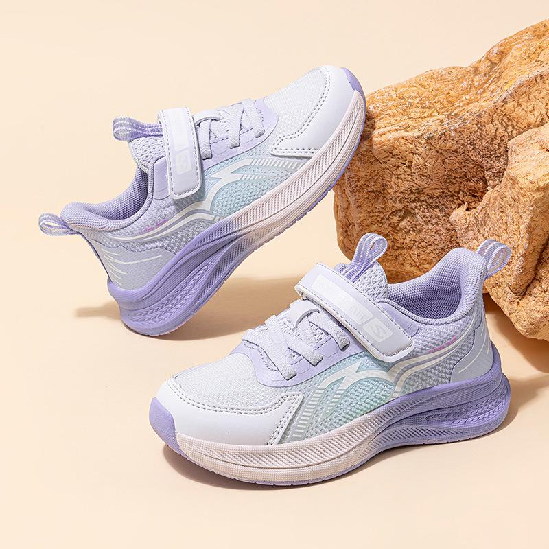 Kids Running Shoes Breathable Mesh Anti-Collision Sneakers Boys Girls Sports Shoes Hook And Loop Lightweight Casual Shoes
