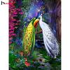 Huacan Diamond Painting Animals 5D DIY Mosaic Full Square/Round Drill Diamond Embroidery Peacock Cross Stitch Decoration Home