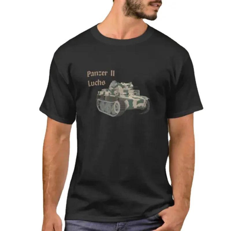 Футболка с изображением немецкого легкого танка Panzer II Luchs, 100% хлопок, круглый вырез, короткий рукав, повседневная, унисекс, размеры S-3XL