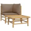 VidaXL Garden Lounge Set 2 Pcs with Taupe Cushions Bamboo 362285