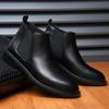 Итальянские мужские повседневные кожаные ботинки челси высокого качества, деловые туфли для офиса, удобные ботинки с острым носком на плоской подошве от дизайнера