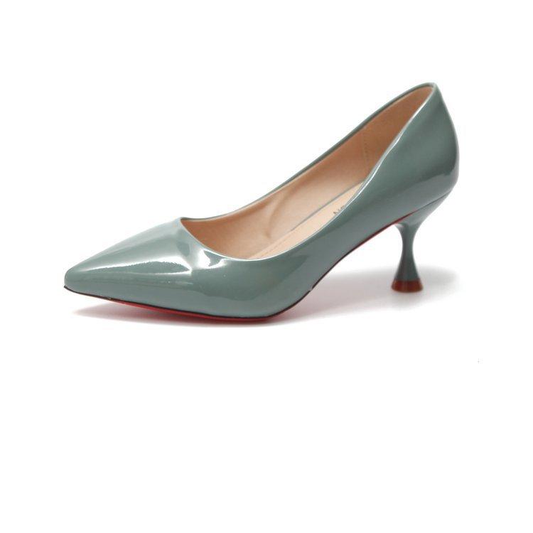 2019 Autumn New Korean Version Shallow Mouth Pointed High Heels Stiletto Temperament Patent Leather Single Shoes Black Work Shoes