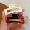 Plastic Mini Hair Claw Rectangle Hollow Hair Clip Sweet Transparent Shark Clip  Party