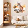 Наклейки на стену с изображением рыси, дикие животные, виниловые наклейки, съемные, большая кошка, настенное искусство, самоклеящиеся, домашний декор, стены, диван, телевизор, фон