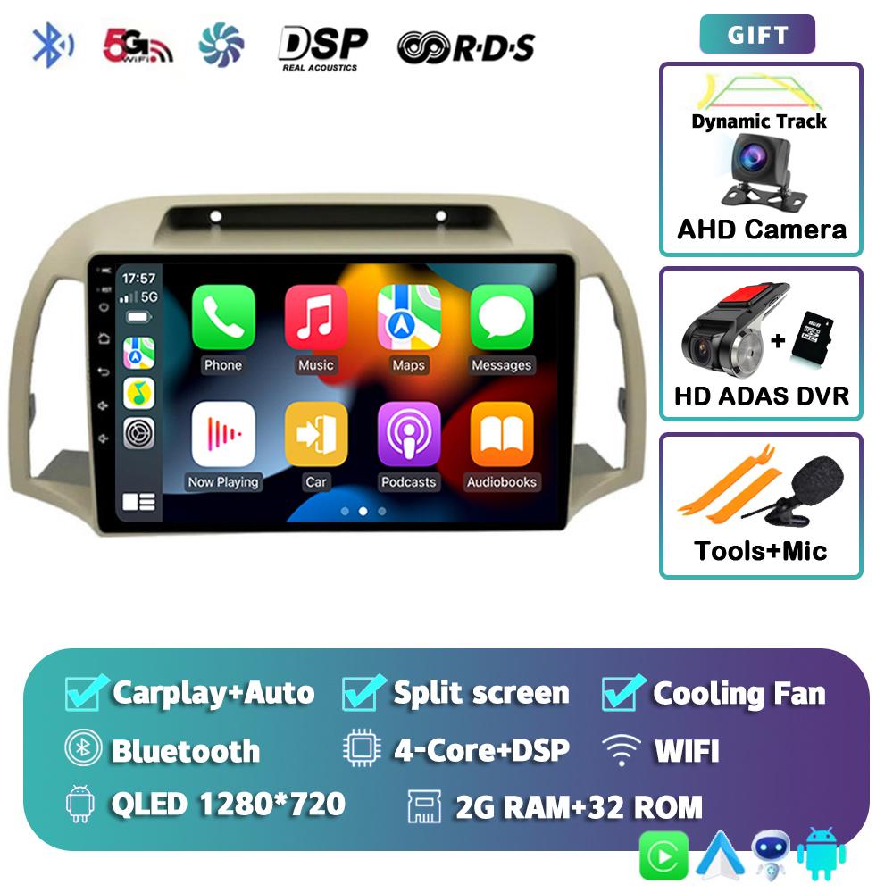 Android 14 Carplay Авто Автомагнитола Для Nissan March Micra K12 2002-2010 Навигация Авторадио Аудио Мультимедиа Видеоплеер Стерео