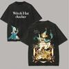 Witch Hat Atelier Coco Qifrey Graphic Tshirt Vintage Washed Anime Merch Harajuku Unisex Oversized Cotton Short Sleeve Tee Tops