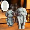 Cute Suit Couple Dog Candle Silicone Mold Bow Wedding Dress Couple Bear Resin Mould Skirt Suit Smile Cute Dogs Paste Molds