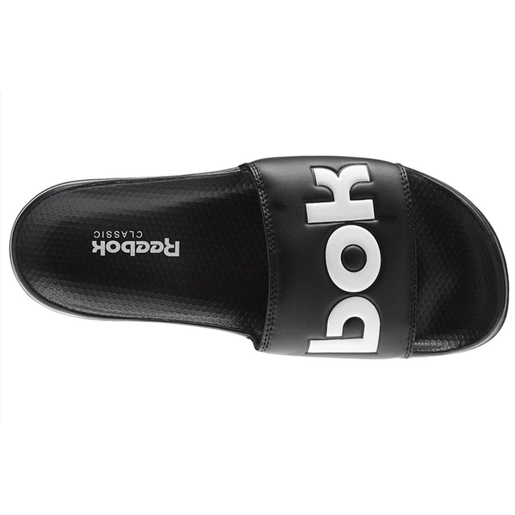 Reebok Классические шлепанцы Простые спортивные Удобные плоские Сандалии на одном ремешке Унисекс Сандалии Черные Белые CN0735