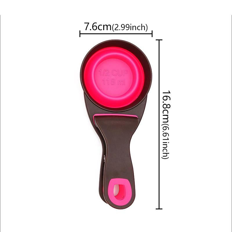Collapsible Dog Food Scoop Pet Bag Clip Outdoor Bowl Measuring Cup Cat Food Sealing Clip Multifunctional Convenient Pet Supplies