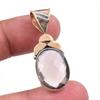 Natural Smoky Quartz 925 Solid Sterling Silver TwoTone Gift Pendant 1.50" b2Q94