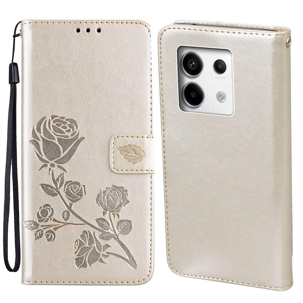 Тисненая кожаная книжка с рисунком розы для Xiaomi Redmi Note 13 Pro 5G, 13 Pro 4G, POCO X6 5G, M6 Pro 4G, кошелек, слоты для карт, чехол
