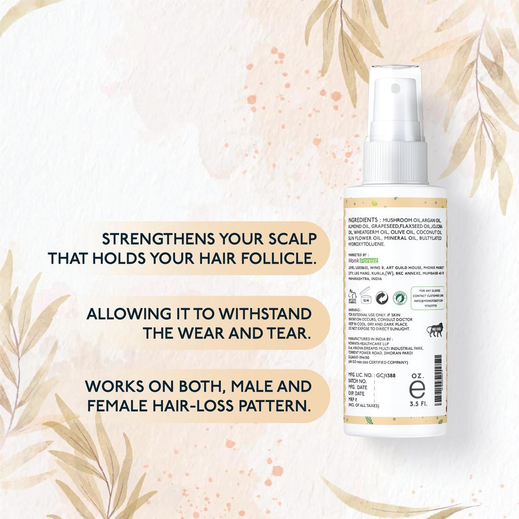 Грибное масло для волос MonkForest от выпадения с охлаждающим эффектом