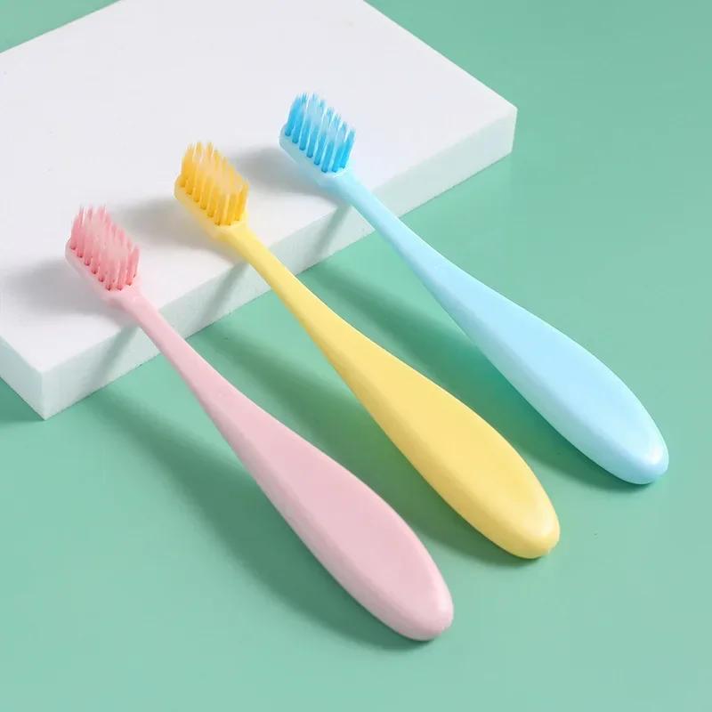 Детская зубная щетка с мягкой щетиной, конфетных цветов, с толстой ручкой, ультрамягкая щетина, маленькая головка, предотвращающая кариес, новая зубная щетка