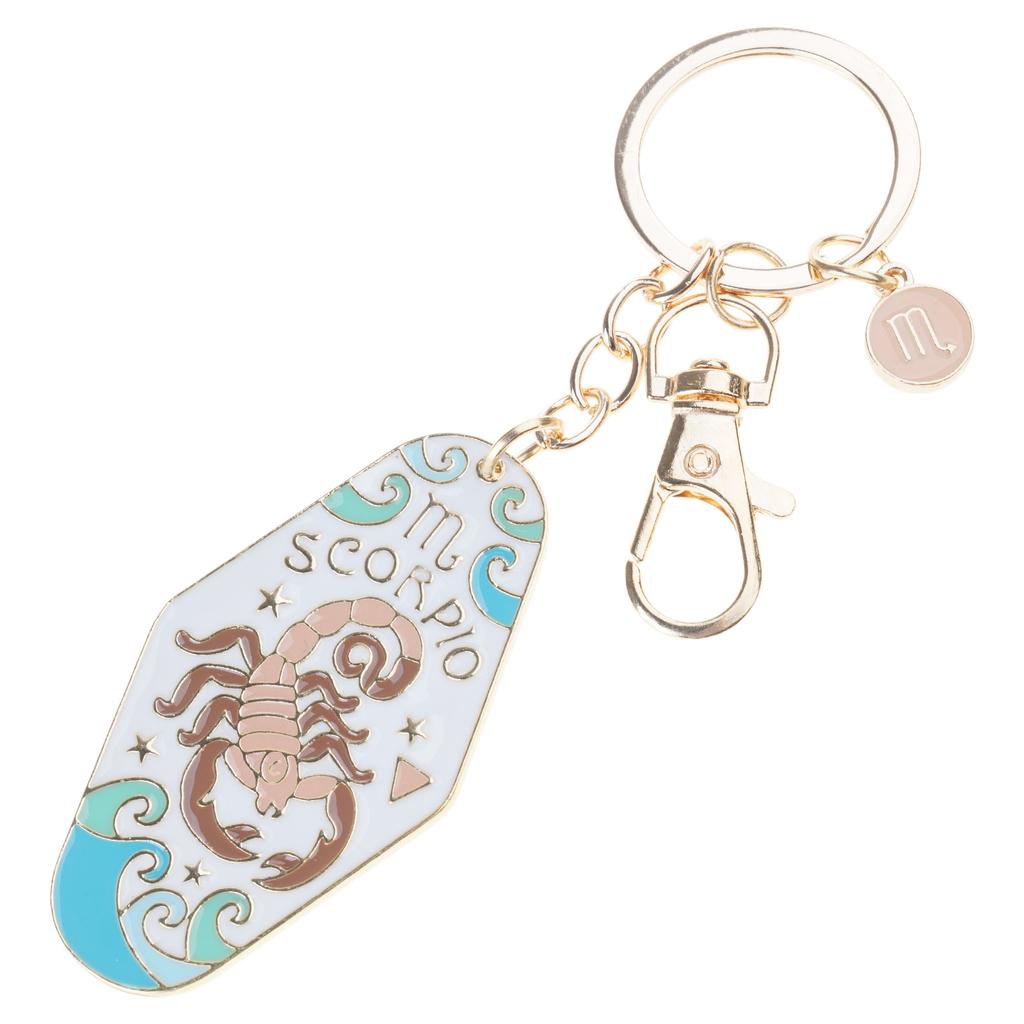 Chinese 12 Constellation Alloy Keychain Enamel Hanging Carabiner For Bag Decoration Birthday Gift Rustproof Metal Charm