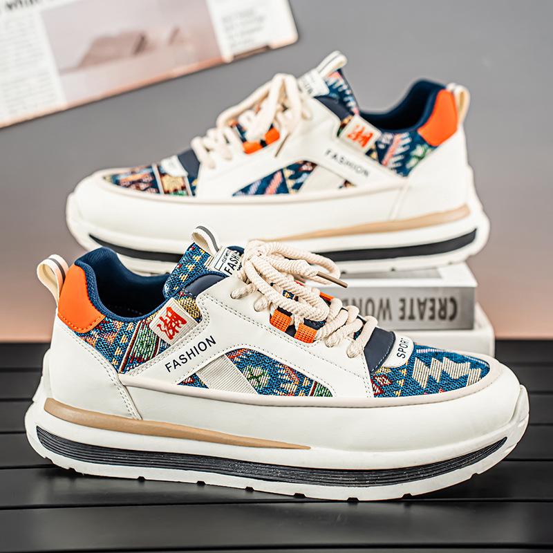 Мужская обувь Летняя Дышащая Вышитая Повседневная Спортивная Обувь для Скейтборда Тренд Универсальные Кроссовки с Увеличением Роста Мужские zapatos de hombre