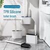 Wall-Mounted Silicone Toilet Brush with Long Handle - No Dead Corner Bathroom Cleaning Tool