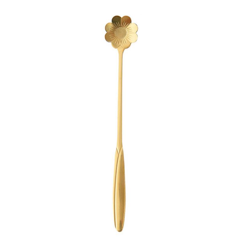 Маленькая ложка десертная медовая с длинной ручкой из нержавеющей стали ложка для смешивания кропотливая легкая 18 см длиной кухонные аксессуары