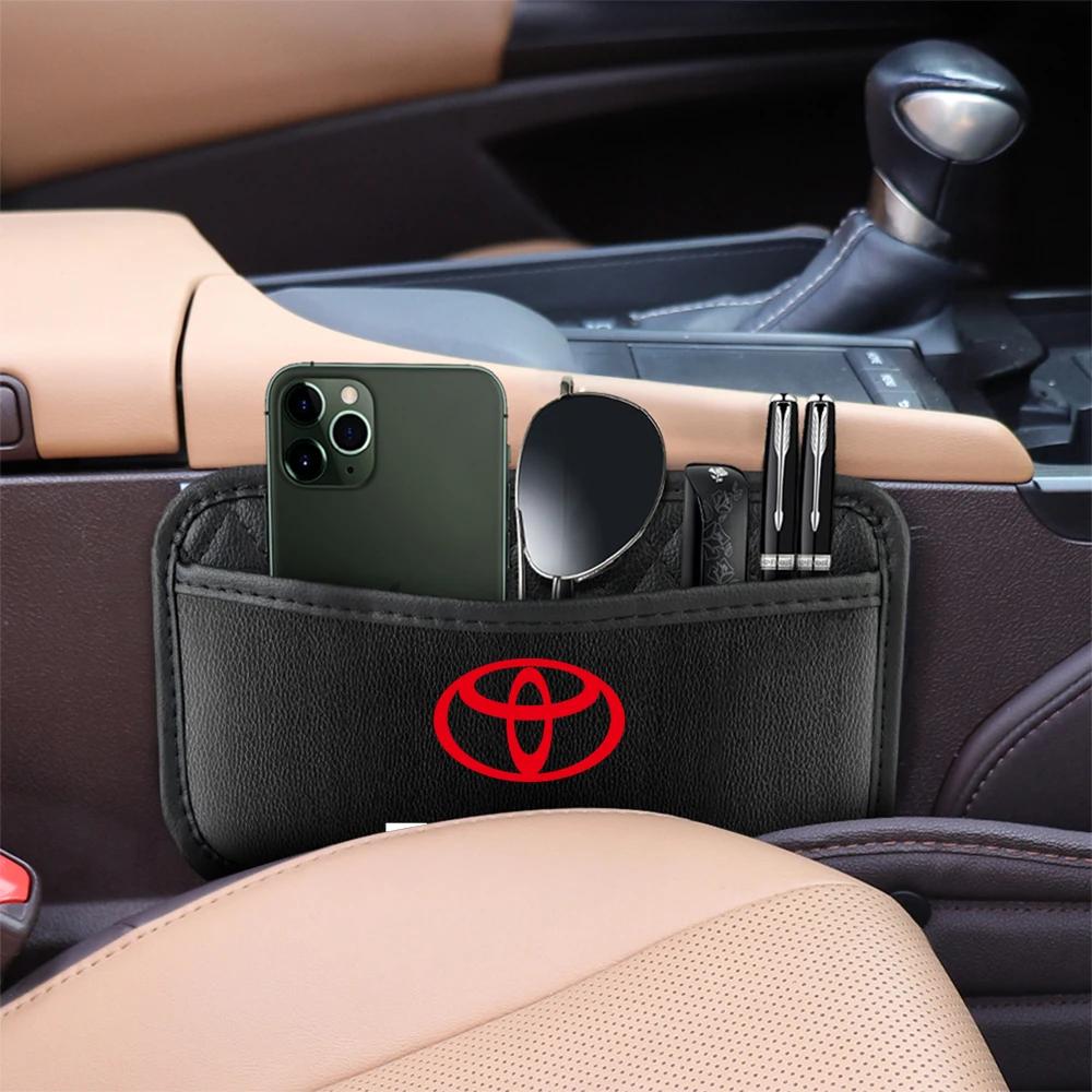 Leather Car Storage Pocket Seat Back/Door/Center Console Organizer for Toyotas TRD Autocollant Pegatina RAV4 Avensis Yaris Reiz