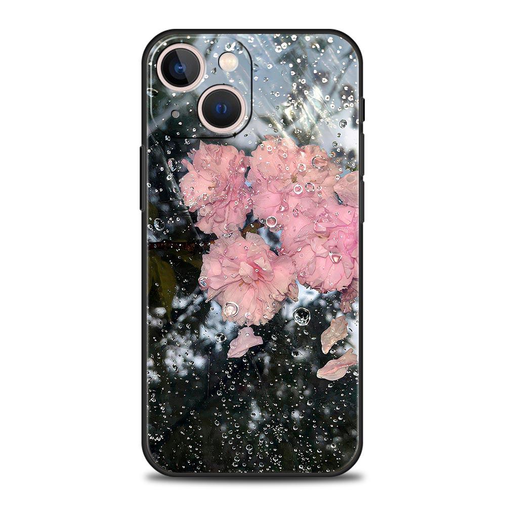 Чехол для телефона 'Цветочное море Розовый Вишневый Цвет' Для iPhone 17 Air 16 Plus 13 15 14 12 11 Pro MAX 7 8 SE Мягкий ТПУ Ударопрочный Чехол