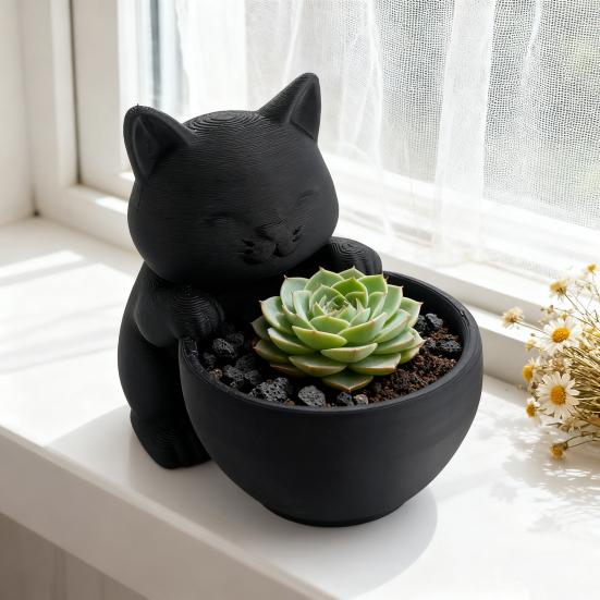 Мини Котенок Цветочный Горшок Суккуленты Кашпо Милый Кот Растение Горшок Украшение для Дома Настольное Кашпо Котенок Подарок для Любителей Кошек