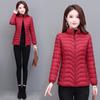 New Short Cotton Coat Women's Lightweight and Slim Down Cotton Coat for Middle and Old Age Warm Standing Collar Coat Mom's Small Cotton Coat