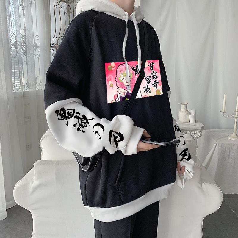Модные толстовки унисекс «Убийца демонов» Канродзи Мирицу, кавайные аниме, зимние лоскутные толстовки с графическим рисунком для женщин и мужчин, теплые топы с капюшоном