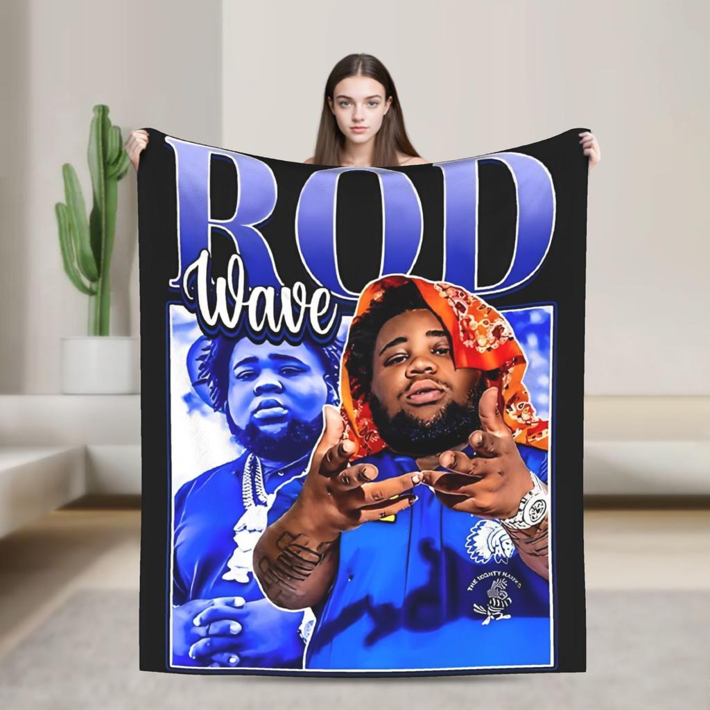Rapper rod wave Blanket Decorative Flannel Bedding Throws For Couch Bed Super Warm Custom Quality Bedspread Gift