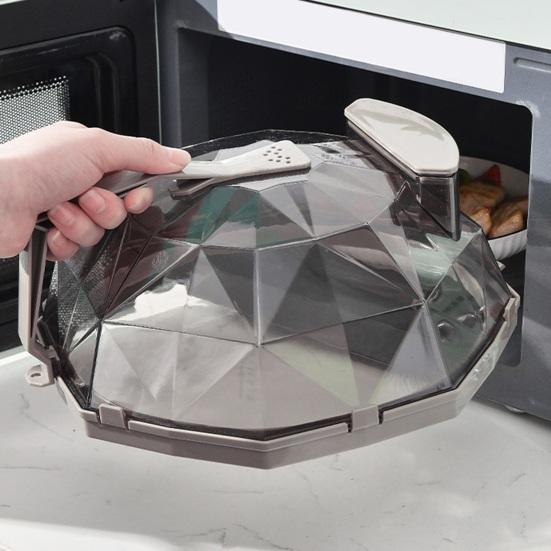 Крышка для еды в микроволновой печи с ручкой Ящик для хранения воды Термостойкий брызгозащищенный Прозрачная крышка для посуды для духовки Защита от брызг Кухонные гаджеты