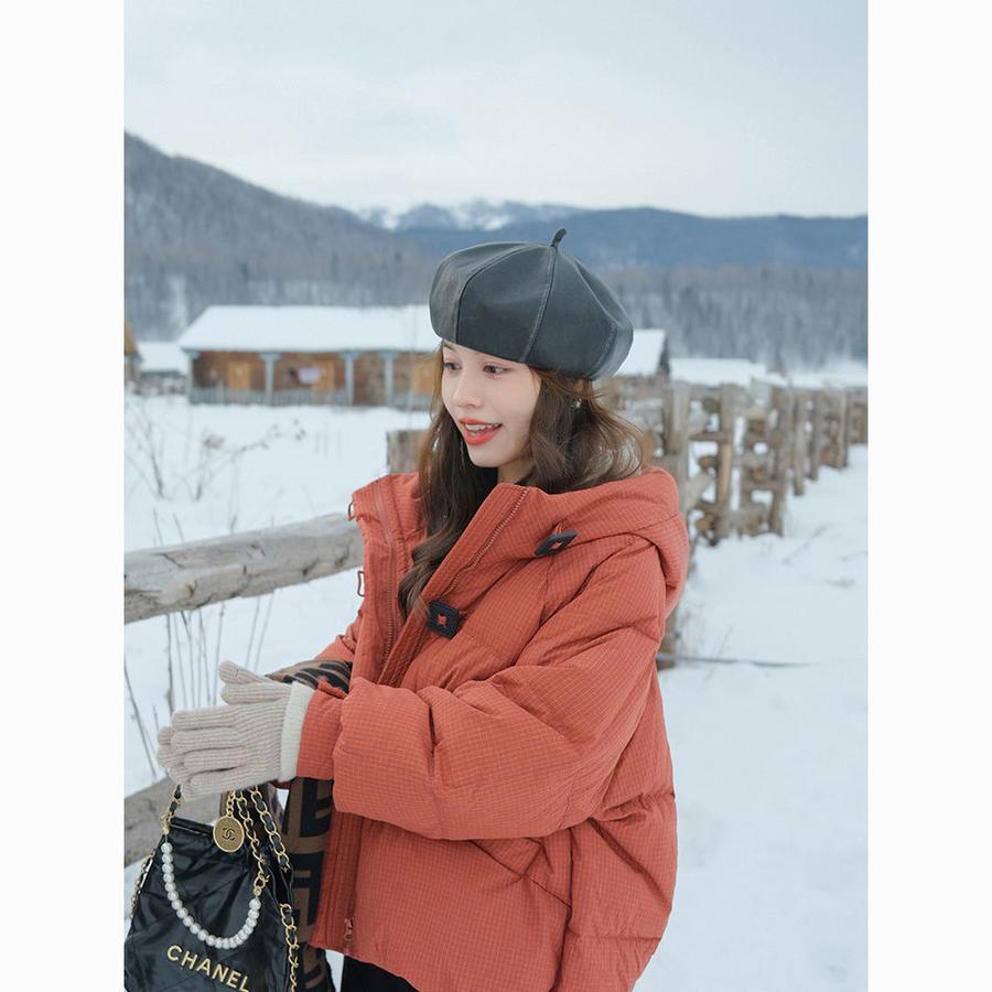 Однотонная куртка-пуховик свободного кроя, зимнее пальто с капюшоном, корейский стиль, толстый утеплитель, куртка-хлеб
