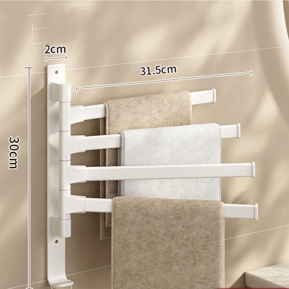 Wall Mount Rotating Towel Rack Hanger Holder Towel Bar Useful Bathroom Shelf
