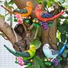 Cute Wall Mounted Resin Budgerigar Parrot Statue Outdoor Garden Tree Decoration Animal Sculpture For Home Office Decor Ornament