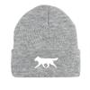 White Wolf Dog Print Knitted Cap Beanie, Animal Man Cap Lightweight Elastic Casual Bobble Hat Knit Hat Beanie