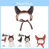 Chic Black And Red Horned Headband With Bowtie Wig Set For Dogs And Cats