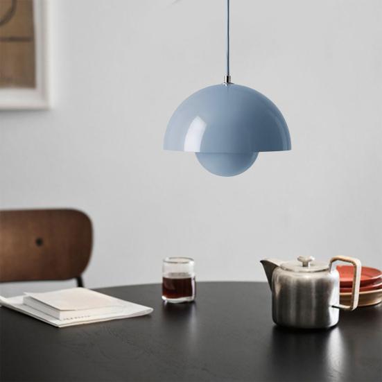 Simple Flower Shape Lampshade Small Chandelier Adjustable Wire Length Three Light Colors Modern Globe Kitchen Dining Room Ceiling Lamp